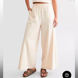 Women's Cream Wide-Leg Pants